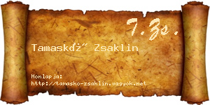 Tamaskó Zsaklin névjegykártya